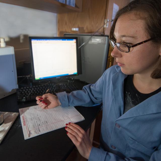 student working in a lab