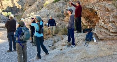 students on rocky terrain