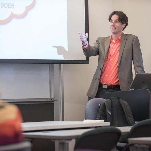 guest speaker making a presentation