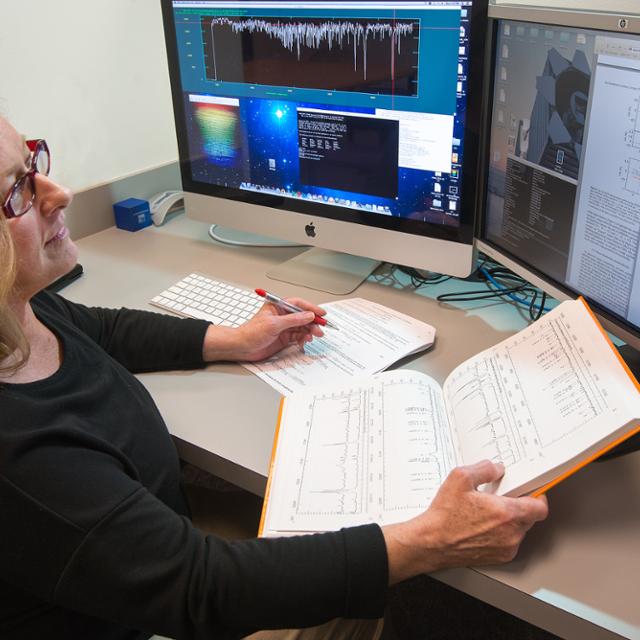 student working on a computer