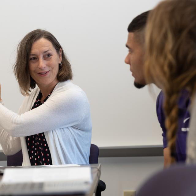 professor teaching students